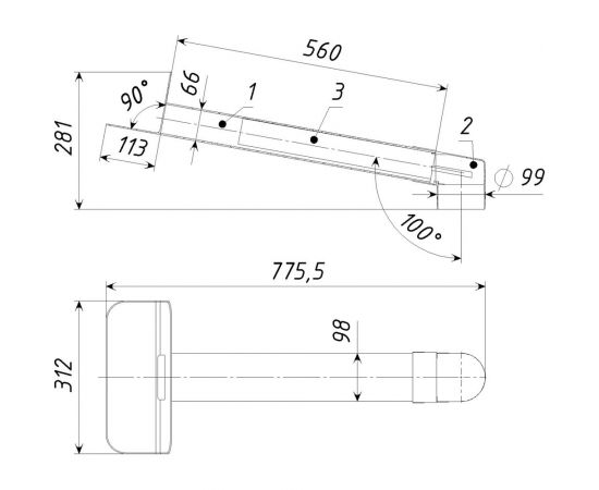 Парапетная прямоугольная (скапер) воронка Татполимер ТП-01.П.ПВХ серая 30661 – изображение 3