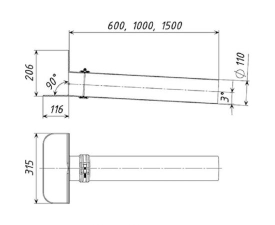 Воронка кровельная парапетная Татполимер ТП-68 51058 – изображение 3