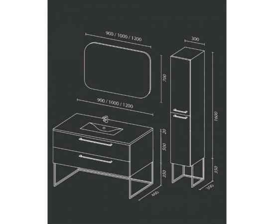 SANVIT Тумба СИТИ 90 бел гл ksity90 – изображение 4