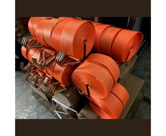 Стяжной ремень с крюками ТРАСТ 10/20 т, 10 000 мм (100 мм) Россия 4687201914457 – изображение 5