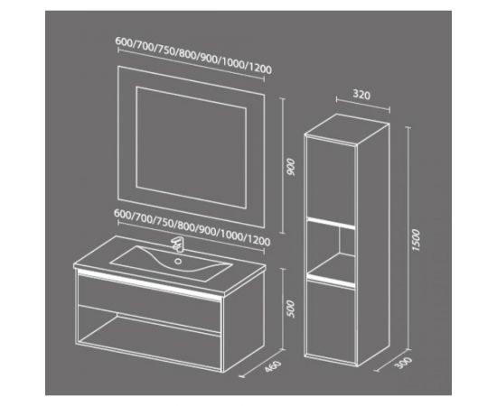 SANVIT Тумба подв КОНТУР - 80 бел гл kkont080w – изображение 6