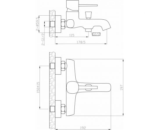 Orange Karl M05-100b, смеситель для ванны, черный – изображение 6