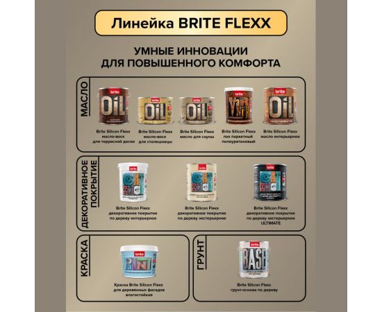 Декоративное покрытие по дереву BRITE FLEXX экстерьерное беленый дуб, ведро 9 кг 212455 – изображение 10