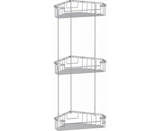 FBS Полочка-решетка с крючками угловая 3-х ярусная 23/23/23 cm хром RYN 009 