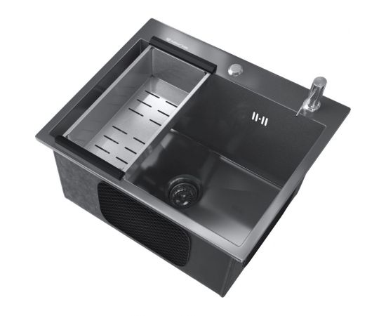 Мойка ULGRAN STEEL 500 Х 450, цвет «чёрная брашированная сталь» 