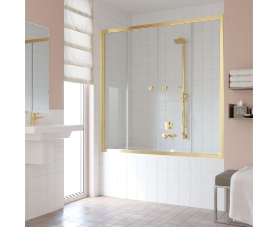 Vegas-Glass Шторка на ванную профиль золото стекло прозрачное Z2V 170 09 01 