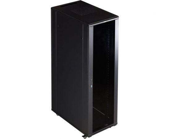 TWT Шкаф 19 Business, 18U 600x800, черный, передняя дверь стекло, задняя дверь распашная металл 