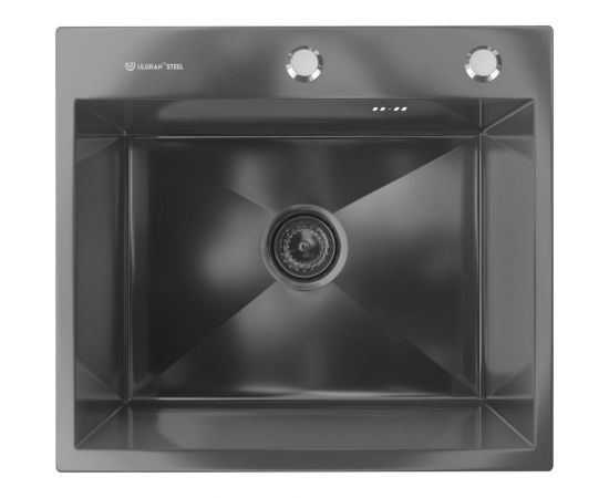 Мойка ULGRAN STEEL 500 Х 450, цвет «чёрная брашированная сталь» – изображение 2