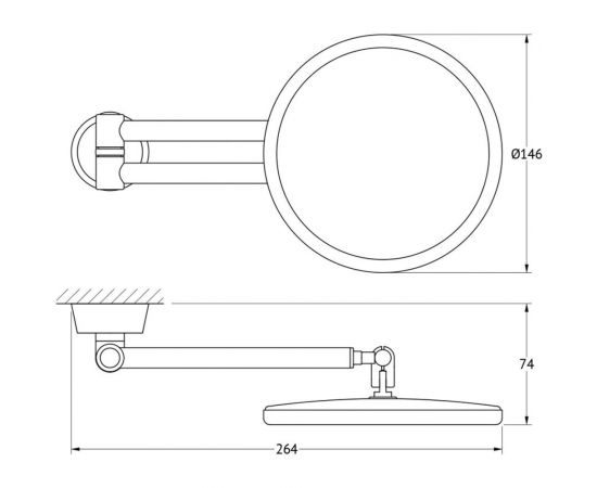 FBS Косметическое зеркало x2,5 хром VIZ 020 – изображение 2