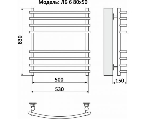 Ника Полотенцесушитель BAMBOO ЛБ-6 80/50 ЛБ 6 80/50 – изображение 2