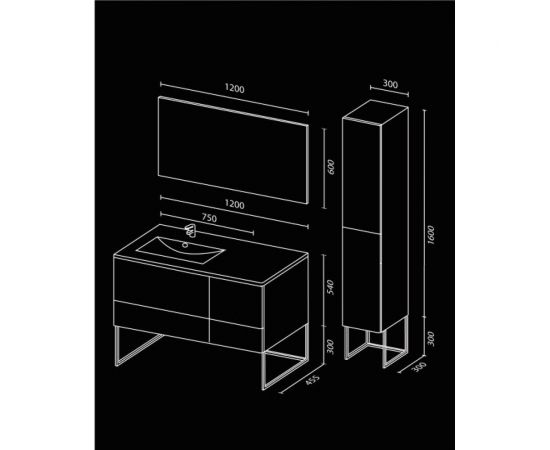 SANVIT Зеркало Панорама black 750-600-40 zpan75bl – изображение 2