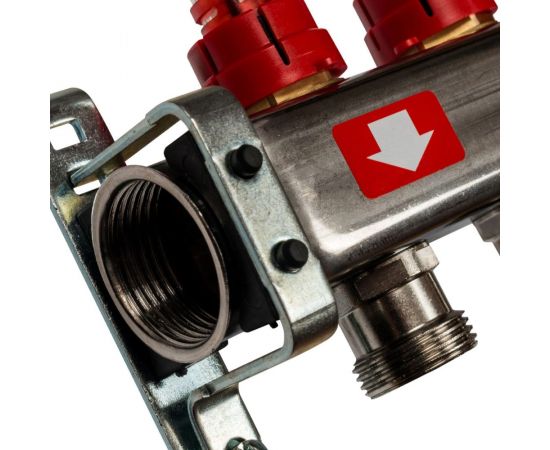 STOUT Коллектор из нержавеющей стали с расходомерами, с клапаном вып. воздуха и сливом 5 вых. SMS-0927-000005 RG008Q1TNMQ4N7 – изображение 2