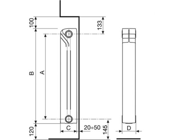 Fondital Радиатор биметаллический EVOSTAL 500x100 10 секций Россия R90203410 – изображение 3