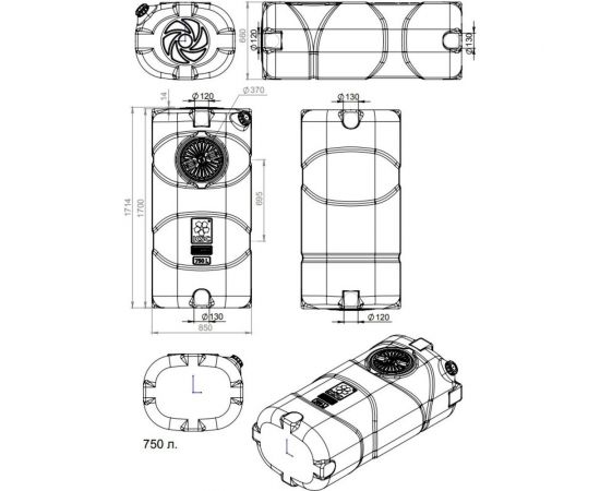 KSC Емкость прямоугольная горизонтальная 750 л. КSC-PG-750 – изображение 3