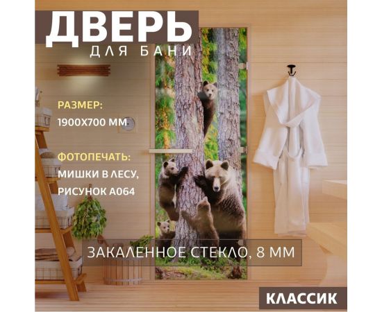 DoorWood Дверь для бани "Фотопечать рисунок А064". 1900х700 мм УТ-00011465 – изображение 3