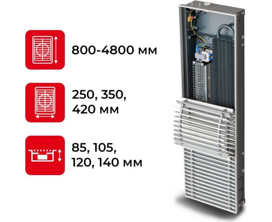 TECHNO Встраиваемый конвектор с решеткой Vent KVZV 250-120-1000 RH07000545 – изображение 3