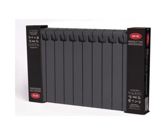 RIFAR 09 Радиатор биметаллический Monolit 500-12 Титан RM500123/47012 – изображение 3