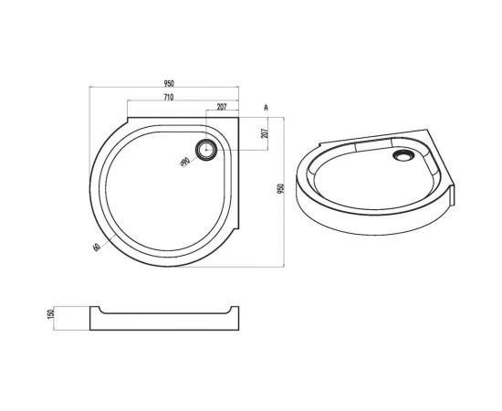 AM.PM, Like, Round 95 Поддон для душ. ограждения 95x95, W83T-333-095W – изображение 4