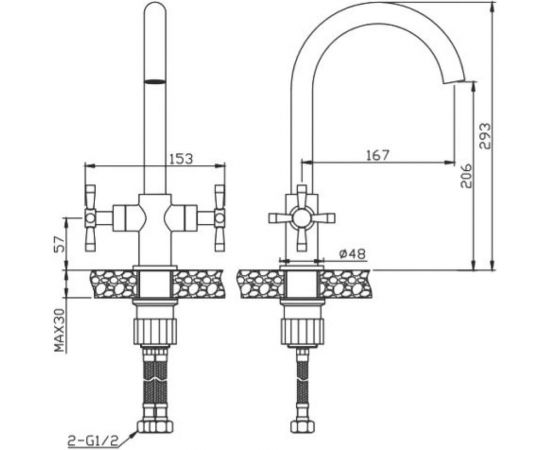 Orange Mia M34-821ni смеситель для раковины, никель – изображение 5
