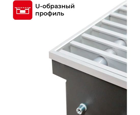 TECHNO Встраиваемый внутрипольный конвектор с решеткой Usual KVZ 200-85-1300 RH07000219 – изображение 6