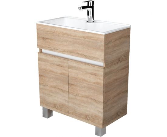 1Marka Тумба с раковиной Mira 60Н 2д. Дуб Сонома У83303 