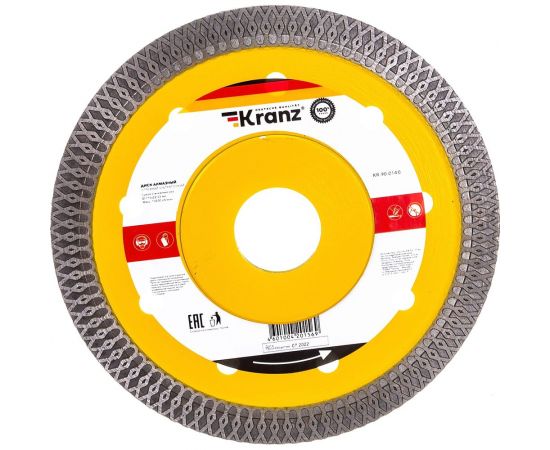 Диск алмазный отрезной ультратонкий (115x22.2x1.4x10 мм) KRANZ KR-90-0140 