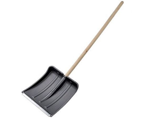 Морозостойкая лопата Спец Снежинка с оцинкованной планкой, 380x380 мм, с деревянным черенком 1м КПБ-СНЖ380*380 