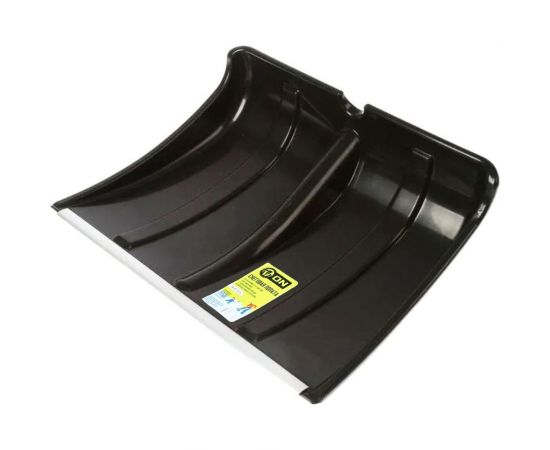 Снеговая пластмассовая лопата On 480x360 мм, с оцинкованной планкой, из морозостойкого пластика, черная 24-01-020 