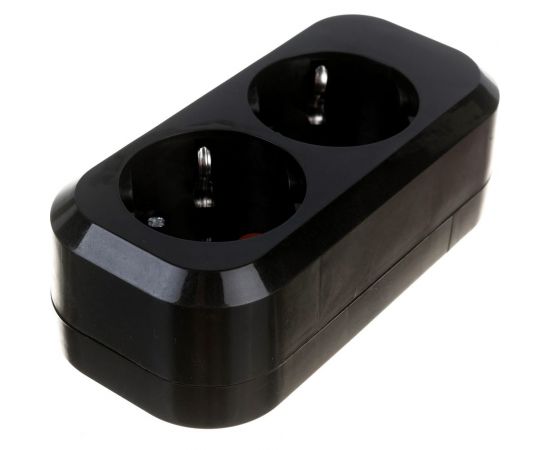 Розеточная колодка TDM 2 гнезда 2П+З 16А 250В черная серии Народная SQ1806-0423 – изображение 2