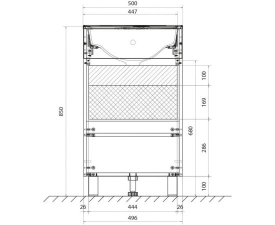 1Marka Тумба с раковиной July 50Н 1д. Белый глянец У85932 – изображение 2