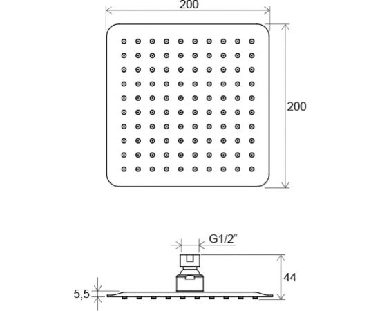 RAVAK Насадка для душа квадратная 200 мм 982.01 X07P334 – изображение 2
