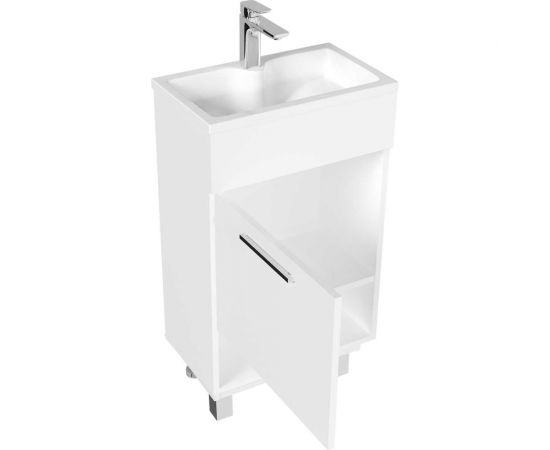 1Marka Тумба с раковиной July 50Н 1д. Белый глянец У85932 – изображение 3