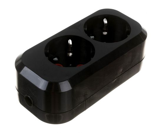 Розеточная колодка TDM 2 гнезда 2П+З 16А 250В черная серии Народная SQ1806-0423 – изображение 3
