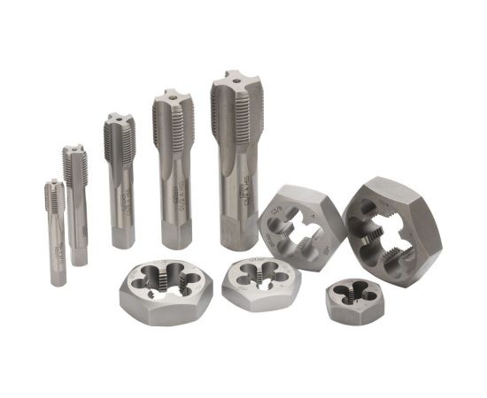 Резьбонарезной набор Bucovice Tools OS-1 HSS, 10 предметов, трубная резьба 340220 – изображение 3