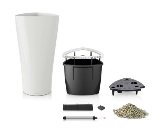 LECHUZA Кашпо Delta Complete D30xH56см, цвет Антрацитовый металлик, 15503 – изображение 3