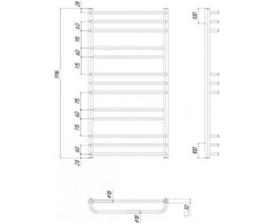 RAVAK Полотенцесушитель Водяной Cube 500 x 1000 W НОВИНКА 2019 X04000083669 – изображение 4