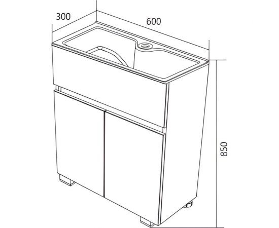 1Marka Тумба с раковиной Mira 60Н 2д. Дуб Сонома У83303 – изображение 5
