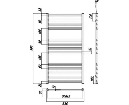 RAVAK Полотенцесушитель Водяной Degree 500 x 1000 W X04000083682 – изображение 5
