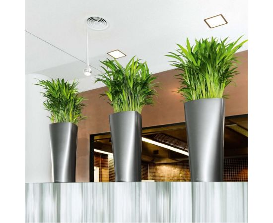 LECHUZA Кашпо Delta Complete D30xH56см, цвет Антрацитовый металлик, 15503 – изображение 6