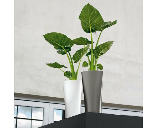 LECHUZA Кашпо Delta Complete D30xH56см, цвет Антрацитовый металлик, 15503 – изображение 7