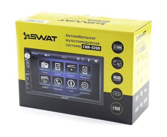 Автомобильная мультимедийная система SWAT ГУ Universal 7""/2 din 4x50 Вт, MP3, USB, SD, BT CHR-5150 – изображение 9