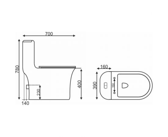 EVA GOLD Монолит SM9612, безободковый, тонкое сиденье ДП с быстрым съёмом УТ-00002052 – изображение 10
