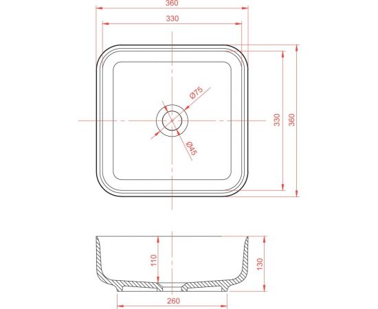 Montebianco Раковина Loreto Piazza 360 12018 – изображение 10