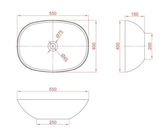 Montebianco Раковина Loreto Cinque 400 12023 – изображение 10