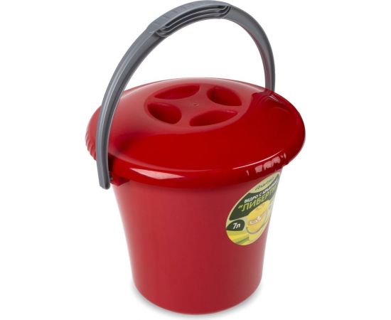 Ведро Martika Либерти 7 л, с крышкой, красное С603ККРА 