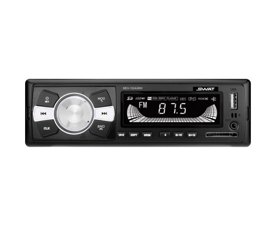 Медиа-ресивер для коммерческого транспорта SWAT 24 В, 1 din, 2x45 Вт, MP3, USB, SD, 2RCA, белые кнопки MEX-1024UBW 