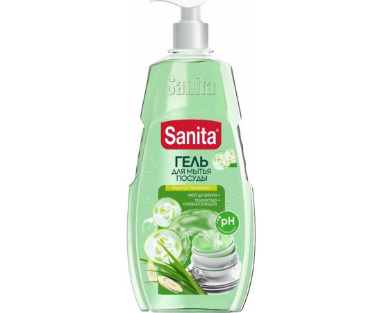 Гель для мытья посуды SANITA Огурец и лемонграсс 900 г 23049 