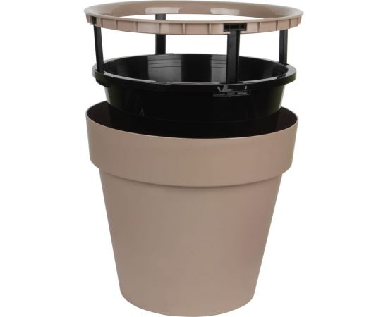Пластиковый горшок liveingreen Протея 9 л, фраппе, с вкладкой, диам. 27 см, высота 24 см ПР27-90 