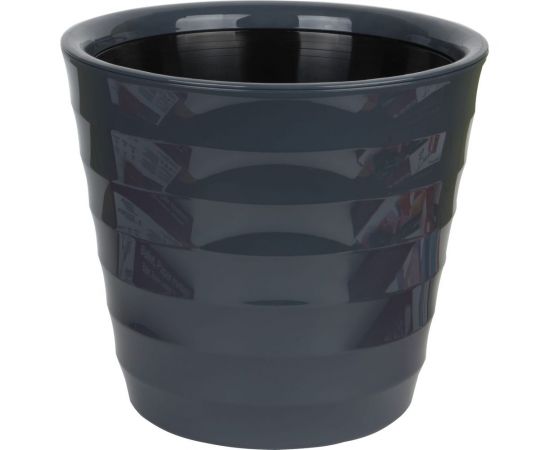 Пластиковый горшок с вкладкой liveingreen Лаура антрацит, диам. 27 см, высота 24 см, 9 л ЛР27-12 