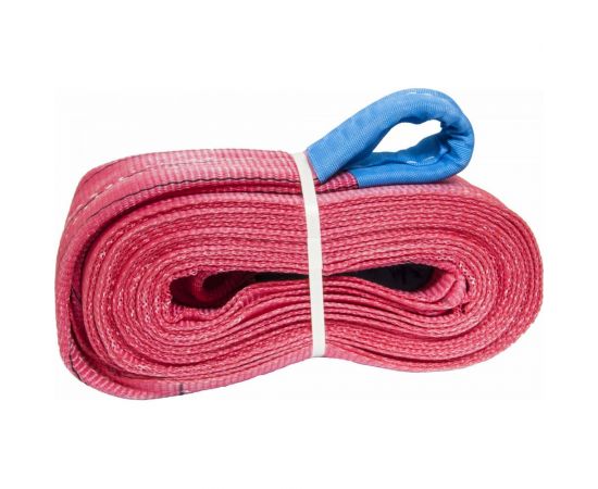 Буксировочный грузовой трос MEGAPOWER 53000 кг, 5 м, ширина 150 мм, петля-петля, в сумке M-78553 